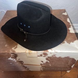 Black cowboy hat Resistol 4x Beaver 6 7/8 Self Conforming
